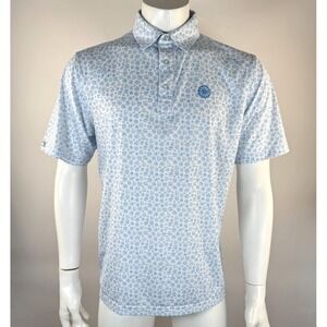 Straight Down Performance Golf Polo Shirt Mens M EUC Dice Short Sleeve Stretch